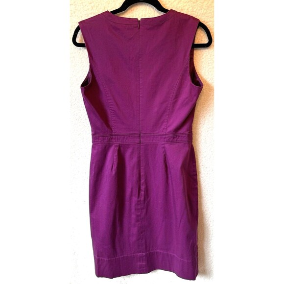 Tahari Arthur Levine Dress Women’s Size 8 Purple Sleeveless Short Ruffle Stretch - Picture 2 of 8